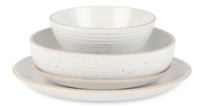 lot 45 image: 16PCS Stone Lain Lauren Modern Stoneware Round Dinnerware Set, Plates and Bowls Set