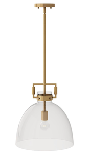 lot 69 image: Nathan James Leigh Pendant Lighting, Hanging Ceiling Light with Oversized Glass Shade