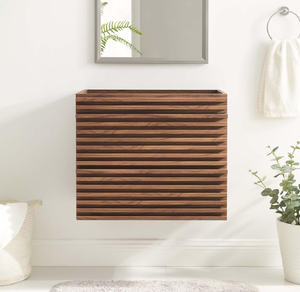 lot 75 image: Modway Render 24 Wall-Mount Bathroom Vanity Cabinet in Walnut