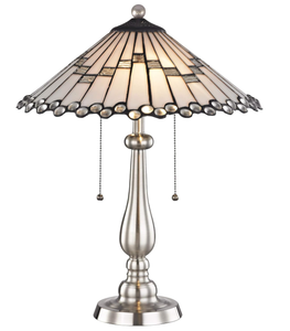 lot 85 image: Dale Tiffany Style STT17022 Jensen Table Lamp, Brushed Nickel