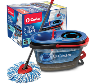lot 295 image: O-Cedar RinseClean Clean Water Spin Mop and Bucket System  Clean with Clean Water  Removes 99% of Bacteria