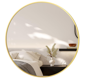 lot 391 image: Gold Round Mirror Circle Mirror Wall Mounted Mirror Gold Vanity Mirror