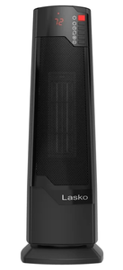 lot 531 image: Lasko 22 1500W Oscillating Ceramic Tower Space Heater with Remote, Black, CT22835