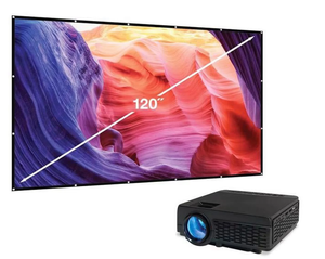 lot 533 image: GPX Bluetooth Projector and 120 Projector Screen, PJ300VP