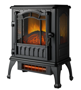 lot 560 image: Mainstays New 2-Setting 3D Electric Stove Heater with Life-like Flame