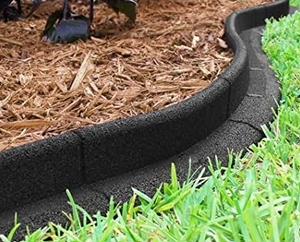 lot 572 image: 6PCS Technoflex Black Recycled Rubber 4ft Lawn Edging