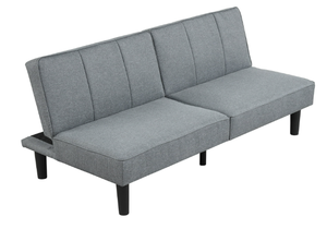 lot 590 image: Mainstays 66 Studio Futon, Gray Linen Upholstery
