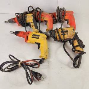 lot 1 image: Lot Of Five Dewalt DW255 Drywall Screwdriver 120 V Tested Work