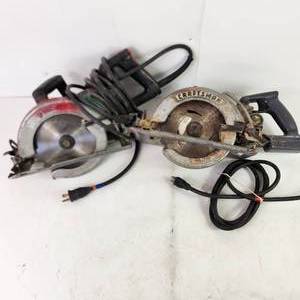 lot 3 image: Lot Of Two Corded Hand Saws Black & Decker Circular Skil Saw Craftsman Industrial Worm Drive Saw Tested Work
