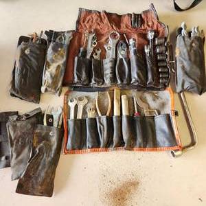 lot 53 image: Lot Of Vintage Motorcycle Tool Sets Needs Cleaning