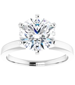 lot 2 image: 2.51 Carat Round Brilliant Cut Diamond 6-Prong Tiffany Style Solitaire 14k White Gold Ring With IGI Report. $5399 Retail