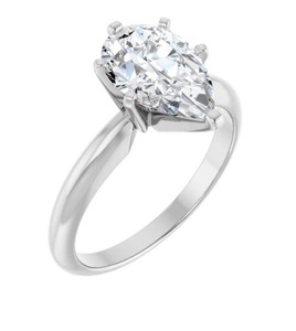 lot 4 image: 2.05 Carat Pear Shape Brilliant Cut 6 Prong 14K White Gold Ring. IGI Certification. Retail $3295
