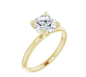 lot 5 image: 1.52 Carat Round Brilliant Cut Diamond 4 Prong 14K Yellow Gold Solitaire Ring. IGI Certification.  Retail $2695