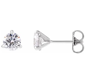 lot 6 image: 1.01 CARAT TOTAL WEIGHT DIAMOND STUD EARRINGS 14K WHITE GOLD COCKTAIL MARTINI EARRINGS. RETAIL $995