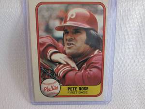 lot 93 image: 1981 Fleer Pete Rose Card...