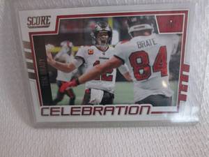 lot 95 image: 2022 Score Tom Brady Celebration Ca...