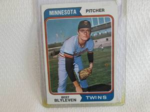 lot 129 image: 1974 Topps Bert Blyleven Card...