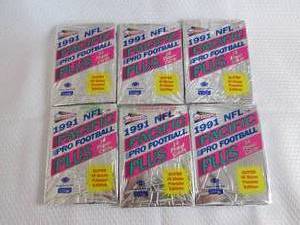 lot 161 image: 6-1991 NFL Pacific Plus Packs...