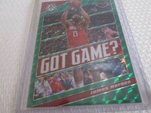 lot 186 image: 2019-20 Mosaic James Harden Green P...