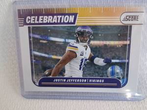 lot 197 image: 2024 Score Justin Jefferson Celebra...