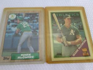 lot 236 image: 1987 & 1988 Topps Mark McGwire Card...