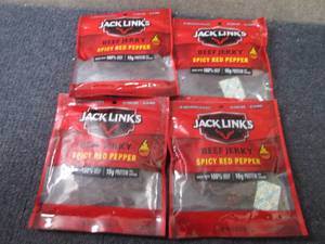 lot 273 image: 4- 2.85 oz Jack Links Spicy Red Pep...
