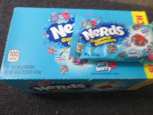 lot 324 image: 12- 3 oz  Nerds Very Berry Gummy Cl...