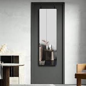 14 in. W x 47 in. H Full Length Wall Mounted Mirror, Over The Door Hanging Dressing Mirror for Bedroom Bathroom Black  Customer Returns See Pictures