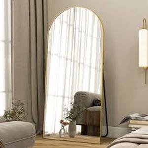 XRAMFY 70 in. H x 30 in. W Classic Arched Gold Aluminum Alloy Framed Full Length Mirror Standing Floor Mirror  Customer Returns See Pictures