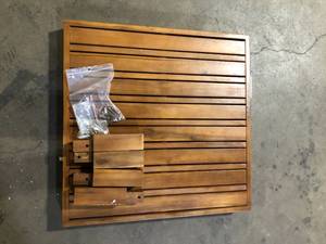 Wood Outdoor Patio Table  Customer Returns See Pictures
