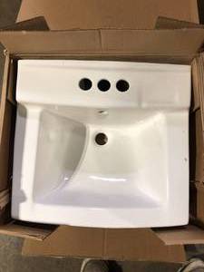 American Standard Declyn Wall-Mounted Bathroom Sink in White  Customer Returns See Pictures