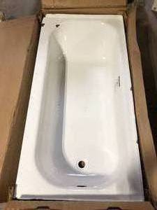 Bootz Industries Aloha 60 in. x 30 in. Soaking Bathtub with Right Drain in White Damaged   Customer Returns See Pictures