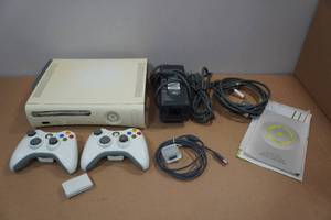 lot 2 image: Microsoft XBOX 360 60GB Gaming Console with 2 Controllers