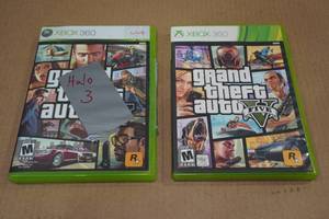 lot 3 image: 2 XBOX 360 Games -Halo 3, Grand Theft Auto 5