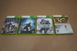 lot 6 image: 4 XBOX 360 Games -Halo 4, Ghost Recon, Rage