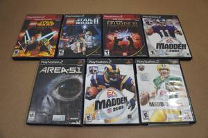 lot 29 image: 7 PlayStation 2 Games -Star Wars Lego, Madden, Area 51