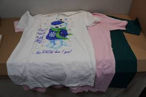 lot 69 image: 3 Creative Apparel Custom T-Shirts -One Size Fits Most