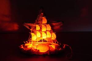 lot 130 image: Handmade Beach Themed Lamp