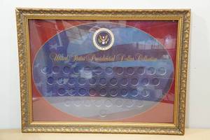 lot 134 image: Framed Coin Collection Display
