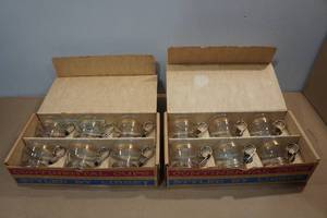 lot 160 image: 12 Libbey Continental Greek Key Cups
