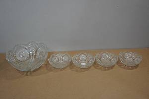 lot 169 image: 5-Piece Cut Glass Bowl Set