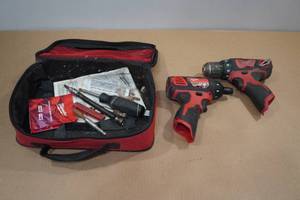 lot 187 image: 2 Milwaukee Drills with Tool Bag