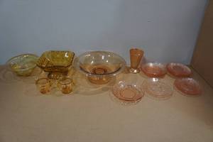 lot 203 image: Assorted Colored Glassware