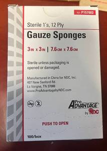 lot 127 image: Sterile 1s, 12 Ply Gauze Sponges