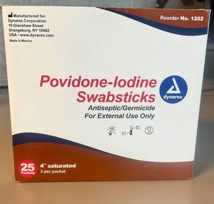 lot 129 image: Povidone-Iodine Swabstick Expired