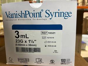 lot 219 image: Vanishpoint Safety Syringe with Needle