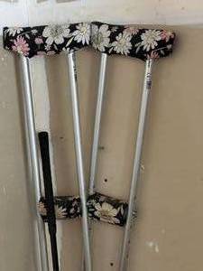lot 241 image: Crutches with arm pads