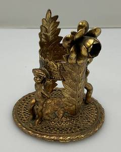 lot 158 image: Antique 1960s Gold Filigree Perfume Bottle Holder