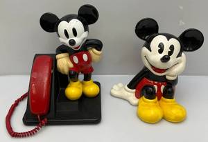 lot 163 image: Vintage Mickey Mouse Phone & Cookie Jar