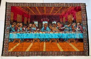 lot 171 image: Vintage 49 x 75 Last Supper Tapestry